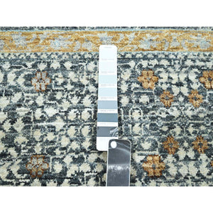 8'3"x10'1" Charcoal Gray, Mamluk Design, Pre Historic 14th Century Influence, Natural Dyes, 100% Wool, Hand Knotted, Oriental Rug FWR458610