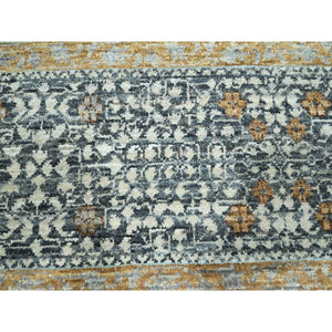 8'3"x10'1" Charcoal Gray, Mamluk Design, Pre Historic 14th Century Influence, Natural Dyes, 100% Wool, Hand Knotted, Oriental Rug FWR458610