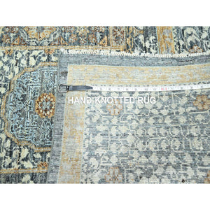 8'3"x10'1" Charcoal Gray, Mamluk Design, Pre Historic 14th Century Influence, Natural Dyes, 100% Wool, Hand Knotted, Oriental Rug FWR458610