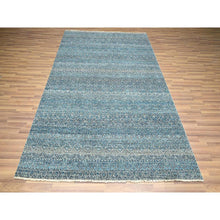 Load image into Gallery viewer, 6&#39;x9&#39; Cerulean Blue, Kohinoor Herat Pattern, Small Geometric Repetitive Diamond Design, Soft Wool, Tone On Tone, Hand Knotted, Oriental Rug FWR458616