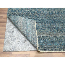 Load image into Gallery viewer, 6&#39;x9&#39; Cerulean Blue, Kohinoor Herat Pattern, Small Geometric Repetitive Diamond Design, Soft Wool, Tone On Tone, Hand Knotted, Oriental Rug FWR458616