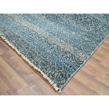 Load image into Gallery viewer, 6&#39;x9&#39; Cerulean Blue, Kohinoor Herat Pattern, Small Geometric Repetitive Diamond Design, Soft Wool, Tone On Tone, Hand Knotted, Oriental Rug FWR458616