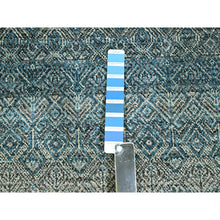 Load image into Gallery viewer, 6&#39;x9&#39; Cerulean Blue, Kohinoor Herat Pattern, Small Geometric Repetitive Diamond Design, Soft Wool, Tone On Tone, Hand Knotted, Oriental Rug FWR458616