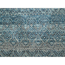 Load image into Gallery viewer, 6&#39;x9&#39; Cerulean Blue, Kohinoor Herat Pattern, Small Geometric Repetitive Diamond Design, Soft Wool, Tone On Tone, Hand Knotted, Oriental Rug FWR458616