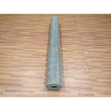 Load image into Gallery viewer, 6&#39;x9&#39; Cerulean Blue, Kohinoor Herat Pattern, Small Geometric Repetitive Diamond Design, Soft Wool, Tone On Tone, Hand Knotted, Oriental Rug FWR458616