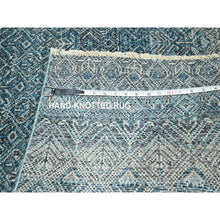 Load image into Gallery viewer, 6&#39;x9&#39; Cerulean Blue, Kohinoor Herat Pattern, Small Geometric Repetitive Diamond Design, Soft Wool, Tone On Tone, Hand Knotted, Oriental Rug FWR458616