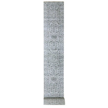 Load image into Gallery viewer, 2&#39;8&quot;x26&#39; Porcelain White, Mamluk Design, Pre Historic 14th Century Influence, Natural Dyes, Hand Knotted, Pure Wool, XL Runner, Oriental Rug FWR458628