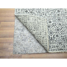 Load image into Gallery viewer, 2&#39;8&quot;x26&#39; Porcelain White, Mamluk Design, Pre Historic 14th Century Influence, Natural Dyes, Hand Knotted, Pure Wool, XL Runner, Oriental Rug FWR458628