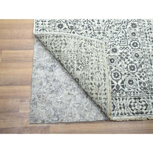 2'8"x26' Porcelain White, Mamluk Design, Pre Historic 14th Century Influence, Natural Dyes, Hand Knotted, Pure Wool, XL Runner, Oriental Rug FWR458628