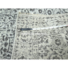 Load image into Gallery viewer, 2&#39;8&quot;x26&#39; Porcelain White, Mamluk Design, Pre Historic 14th Century Influence, Natural Dyes, Hand Knotted, Pure Wool, XL Runner, Oriental Rug FWR458628