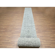 Load image into Gallery viewer, 2&#39;6&quot;x30&#39; Daisy White, Mamluk Design, Pre Historic 14th Century Influence, Natural Dyes, Hand Knotted, Pure Wool, Xl Runner, Oriental Rug FWR458634