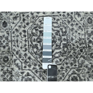 2'6"x30' Daisy White, Mamluk Design, Pre Historic 14th Century Influence, Natural Dyes, Hand Knotted, Pure Wool, Xl Runner, Oriental Rug FWR458634