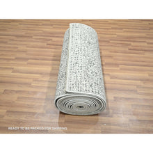 Load image into Gallery viewer, 2&#39;6&quot;x30&#39; Daisy White, Mamluk Design, Pre Historic 14th Century Influence, Natural Dyes, Hand Knotted, Pure Wool, Xl Runner, Oriental Rug FWR458634