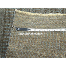 Load image into Gallery viewer, 2&#39;x3&#39; Mocha Brown, Modern Grass Design, Hand Knotted, 100% Wool, Lush And Plush, Tone On Tone, Mat, Sample, Oriental Rug FWR458640