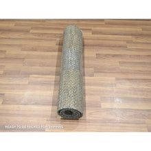 Load image into Gallery viewer, 2&#39;x3&#39; Mocha Brown, Modern Grass Design, Hand Knotted, 100% Wool, Lush And Plush, Tone On Tone, Mat, Sample, Oriental Rug FWR458640