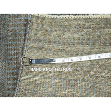 Load image into Gallery viewer, 2&#39;x3&#39; Cedar Brown, Modern Grass Design, Hand Knotted, Undyed Natural Wool, Lush And Plush, Tone On Tone, Sample, Mat, Oriental Rug FWR458646