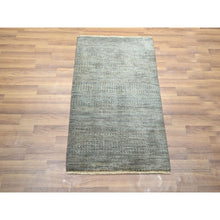 Load image into Gallery viewer, 2&#39;x3&#39; Coffee Brown, Tone On Tone, Modern Grass Design, Hand Knotted, Undyed Natural Wool, Lush And Plush, Mat, Sample, Oriental Rug FWR458652