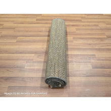 Load image into Gallery viewer, 2&#39;x3&#39; Coffee Brown, Tone On Tone, Modern Grass Design, Hand Knotted, Undyed Natural Wool, Lush And Plush, Mat, Sample, Oriental Rug FWR458652