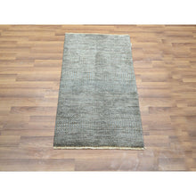 Load image into Gallery viewer, 2&#39;x3&#39; Cedar Brown, Modern Grass Design, Hand Knotted, Undyed Natural Wool, Tone On Tone, Lush And Plush, Mat, Sample, Oriental Rug FWR458658