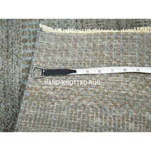 Load image into Gallery viewer, 2&#39;x3&#39; Mocha Brown, Tone On Tone, Modern Grass Design, Hand Knotted, Undyed Natural Wool, Lush And Plush, Sample, Mat, Oriental Rug FWR458670
