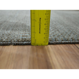 2'x3' Coffee Brown, Modern Grass Design, Hand Knotted, Undyed Natural Wool, Mat, Sample, Lush And Plush, Tone On Tone, Oriental Rug FWR458676