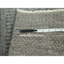 Load image into Gallery viewer, 2&#39;x3&#39; Coffee Brown, Modern Grass Design, Hand Knotted, Undyed Natural Wool, Mat, Sample, Lush And Plush, Tone On Tone, Oriental Rug FWR458676