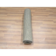 Load image into Gallery viewer, 2&#39;x3&#39; Coffee Brown, Modern Grass Design, Hand Knotted, Undyed Natural Wool, Mat, Sample, Lush And Plush, Tone On Tone, Oriental Rug FWR458676