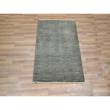 Load image into Gallery viewer, 2&#39;x3&#39; Cedar Brown, Hand Knotted, Modern Grass Design, Undyed Natural Wool, Lush And Plush, Tone On Tone, Mat, Sample, Oriental Rug FWR458682