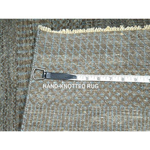 2'x3' Cedar Brown, Hand Knotted, Modern Grass Design, Undyed Natural Wool, Lush And Plush, Tone On Tone, Mat, Sample, Oriental Rug FWR458682