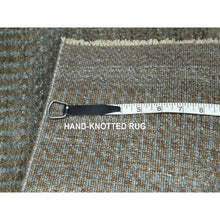 Load image into Gallery viewer, 2&#39;x3&#39; Khaki Brown, Modern Grass Design, Hand Knotted, Undyed Natural Wool, Sample, Mat, Lush And Plush, Tone On Tone, Oriental Rug FWR458688