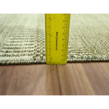 Load image into Gallery viewer, 2&#39;x3&#39; Beige, Tone On Tone, Modern Grass Design, Hand Knotted, Wool With Touch Of Silk, Lush And Plush, Sample, Mat, Oriental Rug FWR458700