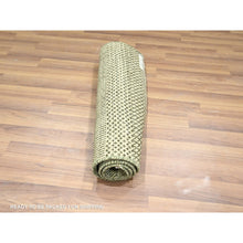 Load image into Gallery viewer, 2&#39;x3&#39; Beige, Tone On Tone, Modern Grass Design, Hand Knotted, Wool With Touch Of Silk, Lush And Plush, Sample, Mat, Oriental Rug FWR458700