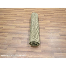 Load image into Gallery viewer, 2&#39;x3&#39; Beige, Modern Grass Design, Hand Knotted, Tone On Tone, Wool With Touch Of Silk, Lush And Plush, Mat, Sample, Oriental Rug FWR458712