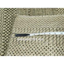 Load image into Gallery viewer, 2&#39;x3&#39; Beige, Modern Grass Design, Hand Knotted, Tone On Tone, Lush And Plush, Wool With Touch Of Silk, Mat, Sample, Oriental Rug FWR458718