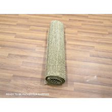 Load image into Gallery viewer, 2&#39;x3&#39; Beige, Modern Grass Design, Hand Knotted, Tone On Tone, Lush And Plush, Wool With Touch Of Silk, Mat, Sample, Oriental Rug FWR458718