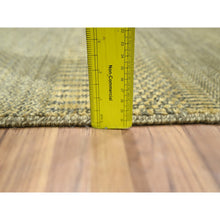 Load image into Gallery viewer, 2&#39;x3&#39; Ecru Brown, Modern Grass Design, Hand Knotted, Tone On Tone, Wool With Touch Of Silk, Lush And Plush, Sample, Mat, Oriental Rug FWR458730