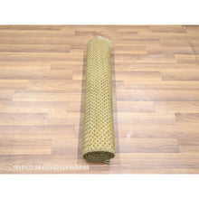 Load image into Gallery viewer, 2&#39;x3&#39; Golden Brown, Modern Grass Design, Hand Knotted, Wool With Touch Of Silk, Tone On Tone, Lush And Plush, Mat, Sample, Oriental Rug FWR458736