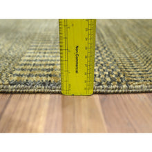 Load image into Gallery viewer, 2&#39;x3&#39; Ecru Brown, Tone On Tone, Modern Grass Design, Hand Knotted, Wool With Touch Of Silk, Lush And Plush, Sample, Mat, Oriental Rug FWR458742