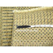 Load image into Gallery viewer, 2&#39;x3&#39; Light Brown, Modern Grass Design, Hand Knotted, Wool With Touch Of Silk, Tone On Tone, Lush And Plush, Mat, Sample, Oriental Rug FWR458748