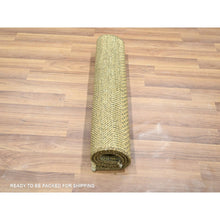 Load image into Gallery viewer, 2&#39;x3&#39; Light Brown, Modern Grass Design, Hand Knotted, Wool With Touch Of Silk, Tone On Tone, Lush And Plush, Mat, Sample, Oriental Rug FWR458748