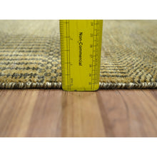 Load image into Gallery viewer, 2&#39;x3&#39; Honey Brown, Modern Grass Design, Hand Knotted, Wool With Touch Of Silk, Tone On Tone, Lush And Plush, Mat, Sample, Oriental Rug FWR458754