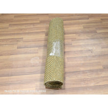 Load image into Gallery viewer, 2&#39;x3&#39; Honey Brown, Modern Grass Design, Hand Knotted, Wool With Touch Of Silk, Tone On Tone, Lush And Plush, Mat, Sample, Oriental Rug FWR458754