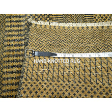 Load image into Gallery viewer, 2&#39;x3&#39; Light Brown, Modern Grass Design, Hand Knotted, Wool With Touch Of Silk, Lush And Plush, Tone On Tone, Sample, Mat, Oriental Rug FWR458760