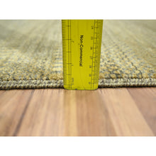 Load image into Gallery viewer, 2&#39;x3&#39; Ecru Brown, Modern Grass Design, Wool With Touch Of Silk, Hand Knotted, Tone On Tone, Lush And Plush, Mat, Sample, Oriental Rug FWR458766