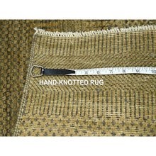 Load image into Gallery viewer, 2&#39;x3&#39; Ecru Brown, Modern Grass Design, Wool With Touch Of Silk, Hand Knotted, Tone On Tone, Lush And Plush, Mat, Sample, Oriental Rug FWR458766