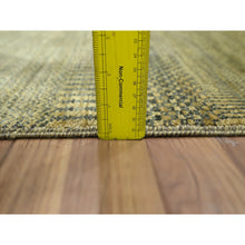 Load image into Gallery viewer, 2&#39;x3&#39; Golden Brown, Modern Grass Design, Tone On Tone, Hand Knotted, Wool With Touch Of Silk, Lush And Plush, Mat, Sample, Oriental Rug FWR458778