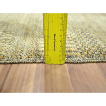 Load image into Gallery viewer, 2&#39;x3&#39; Ecru Brown, Modern Grass Design, Hand Knotted, Wool With Touch Of Silk, Tone On Tone, Lush And Plush, Sample, Mat, Oriental Rug FWR458784