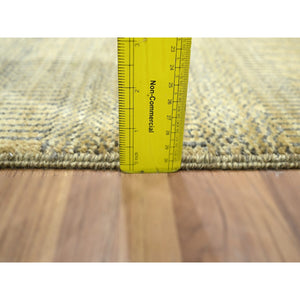 2'x3' Honey Brown, Modern Grass Design, Hand Knotted, Wool With Touch Of Silk, Tone On Tone, Lush And Plush, Mat, Sample, Oriental Rug FWR458790