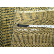 Load image into Gallery viewer, 2&#39;x3&#39; Ecru Brown, Modern Grass Design, Hand Knotted, Wool With Touch Of Silk, Tone On Tone, Lush And Plush, Mat, Sample, Oriental Rug FWR458796