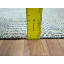 Load image into Gallery viewer, 2&#39;x3&#39; Ruddy Blue, Modern Grass Design, Hand Knotted, Wool with touch of Silk, Tone on Tone, Lush and Plush, Sample, Mat, Oriental Rug FWR458808